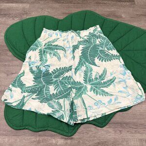 H&M Womens XS Linen Blend Tropical Shorts Beachy Boho
